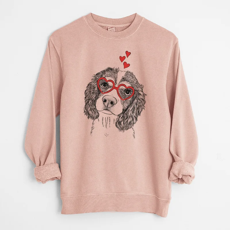 warm athletic hoodieValentine Truman the Cavalier King Charles Spaniel - Unisex Pigment Dyed Crew Sweatshirt