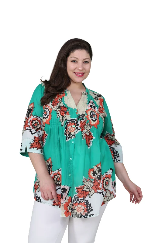 silk dressPlus Size Pop Art Floral Release Print Tunic