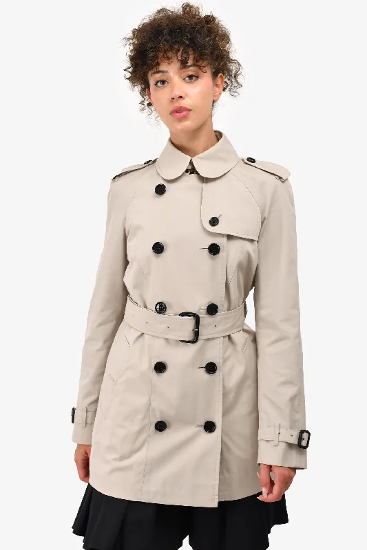 functional coatBurberry Beige Short Trench Trench Size 4