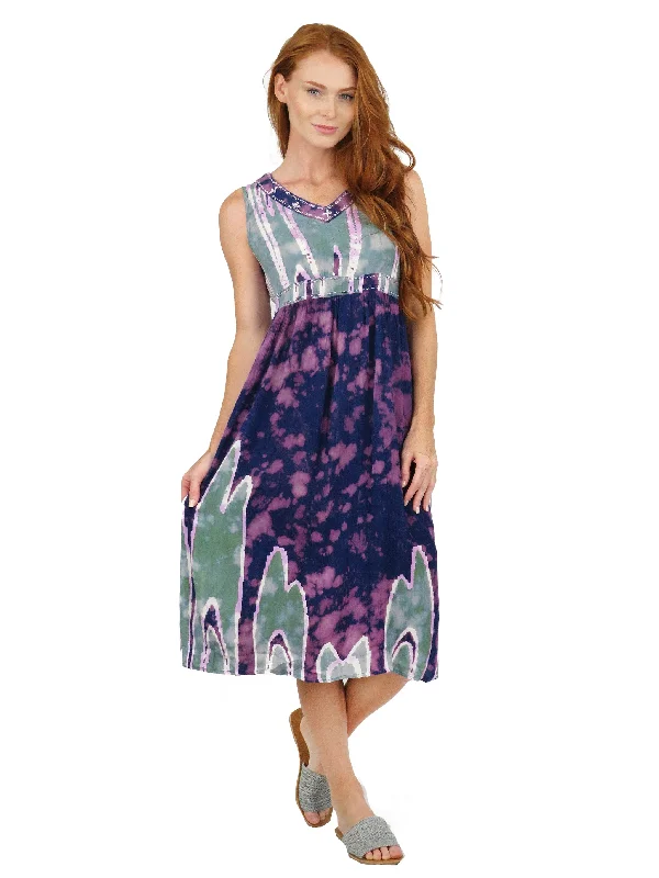 fitted cocktail dressPurple Celedon Abstract Print Empire Waist Dress