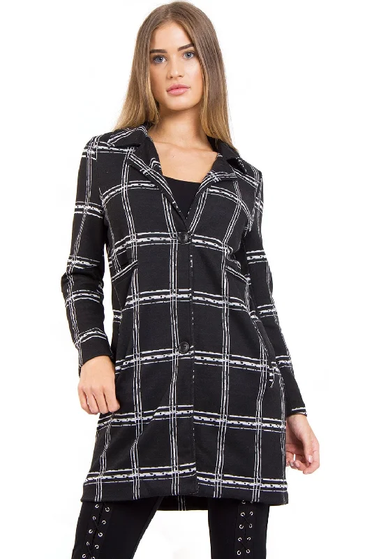 cozy winter coatCheck Print Duster Jacket