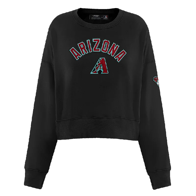 MLB ARIZONA DIAMONDBACKS CLASSIC WOMEN'S FLC CREWNECK (BLACK)