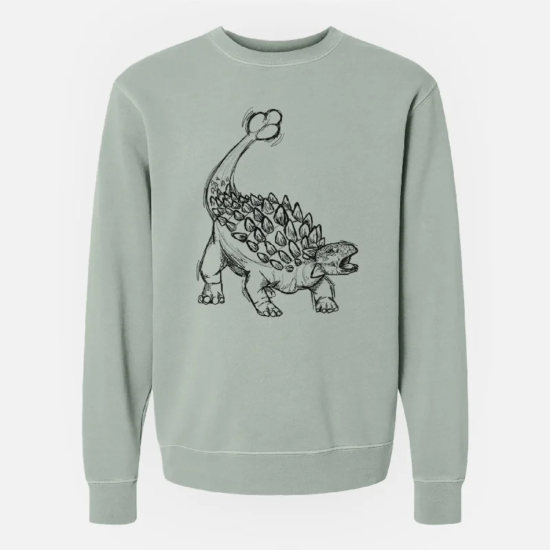 modern athletic hoodieAnkylosaurus Magniventris - Unisex Pigment Dyed Crew Sweatshirt