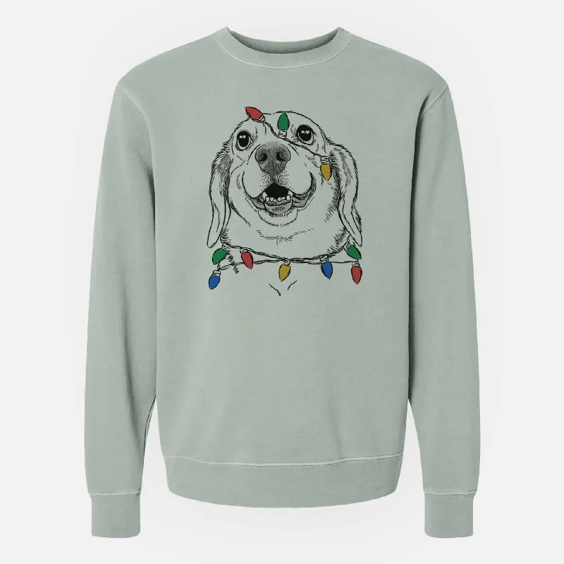 high-performance athletic hoodieChristmas Lights Minnie the Corgle - Unisex Pigment Dyed Crew Sweatshirt