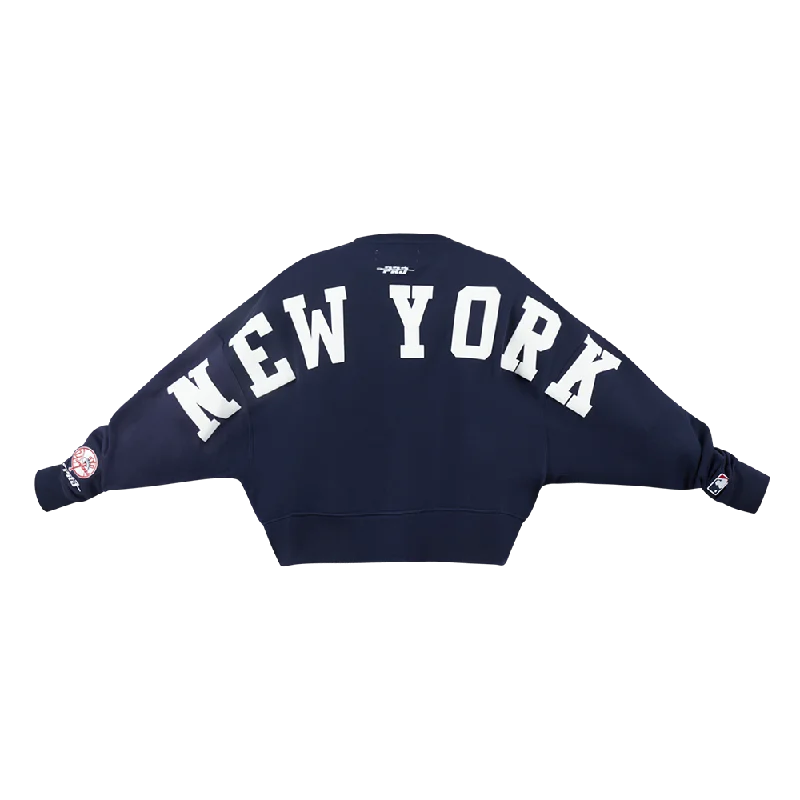 MLB NEW YORK YANKEES WINGSPAN WOMEN'S FLC CREWNECK (MIDNIGHT NAVY)