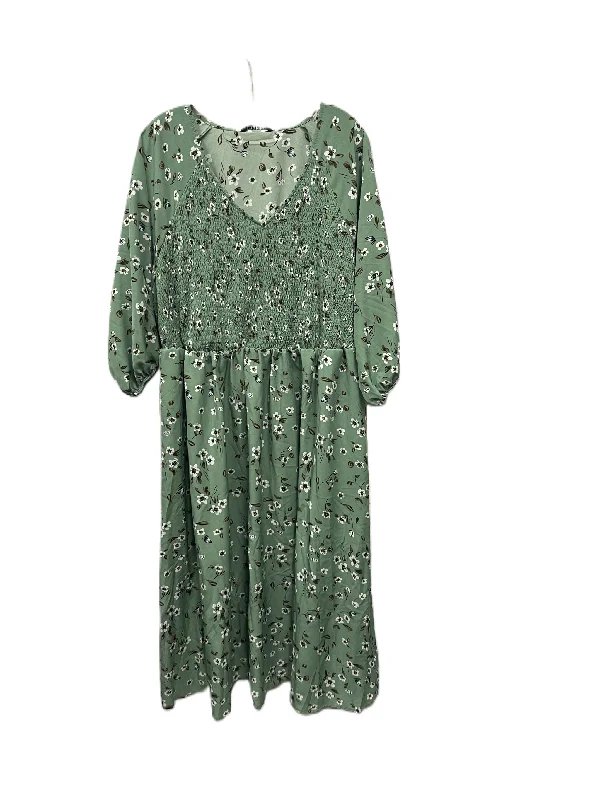 comfy dressDress Casual Maxi By Bloom Chic In Green, Size: 3x