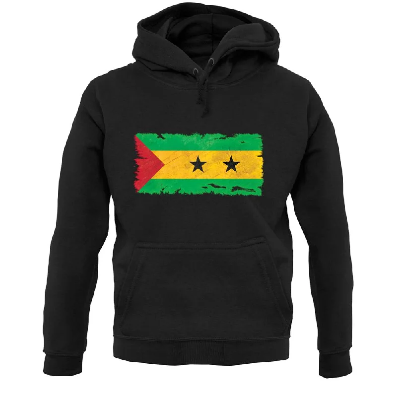 warm hooded sweatshirtSao Tome And Principe Grunge Style Flag Unisex Hoodie