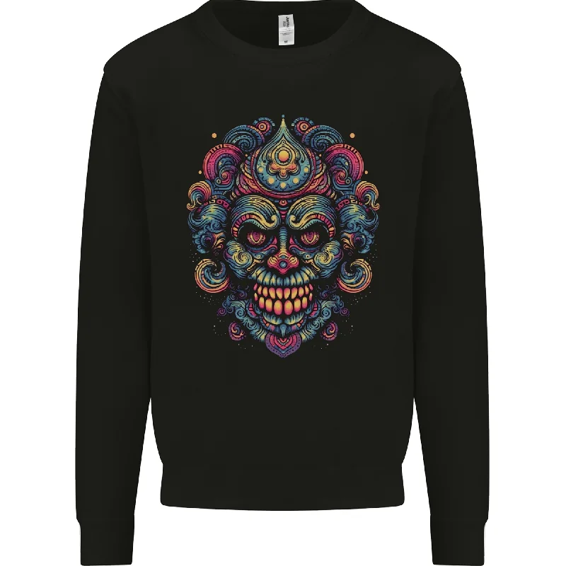 contemporary fitness sweatshirtAn Evil Clown Mask Skull Mens Sweatshirt Jumper