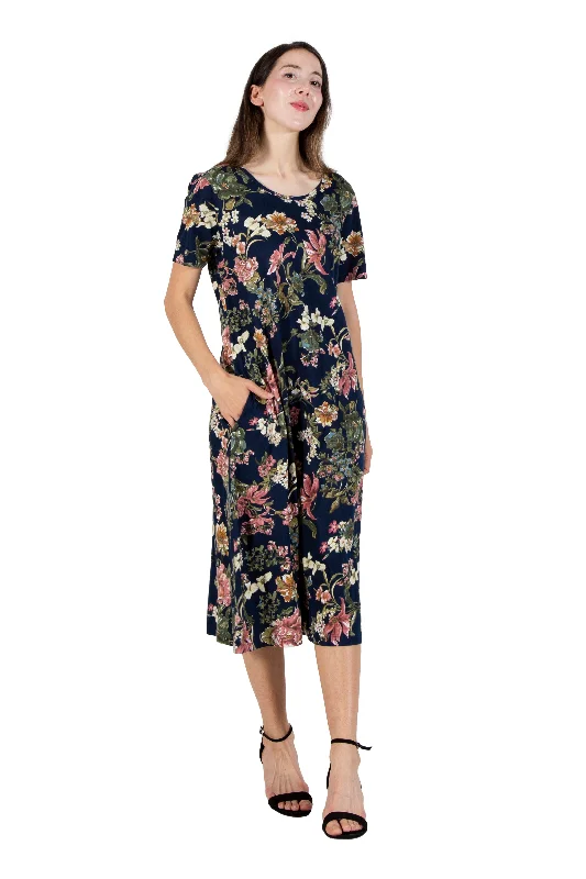 stylish party dressLa Cera Midnight Floral Knit Dress