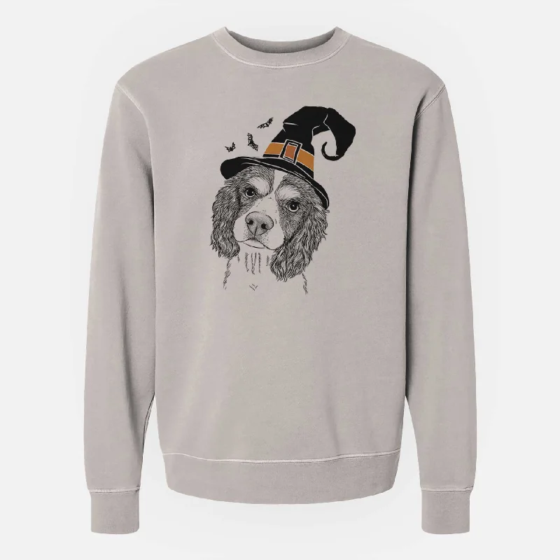 minimaWitch Truman the Cavalier King Charles Spaniel - Unisex Pigment Dyed Crew Sweatshirt