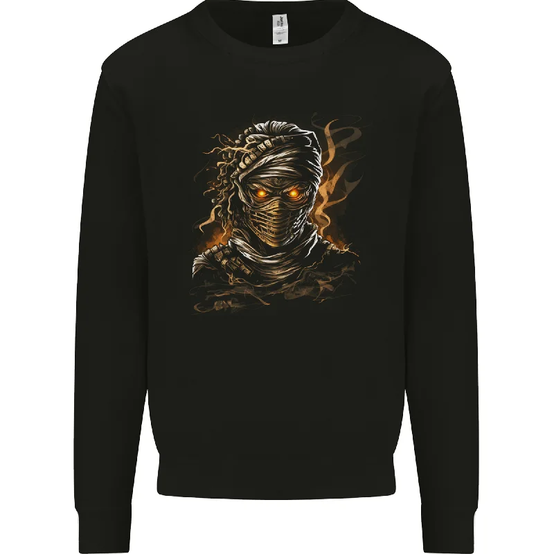 loose fit athletic hoodieAn Egyptian Demon Mummy Evil Eyes Mens Sweatshirt Jumper