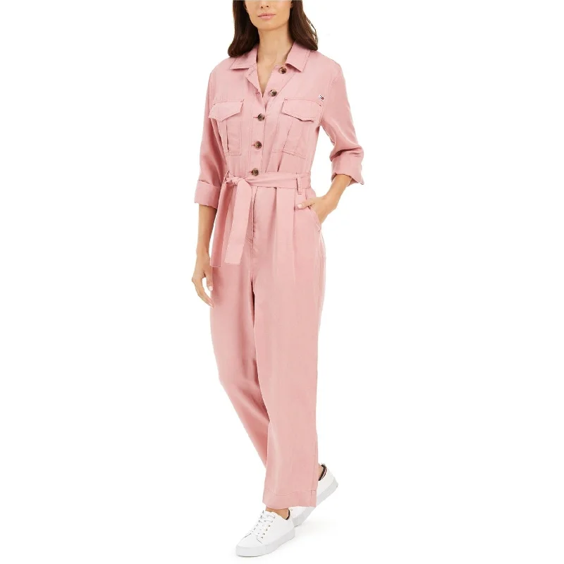 boho dressTommy Hilfiger Womens Utility Jumpsuit, Pink, Small