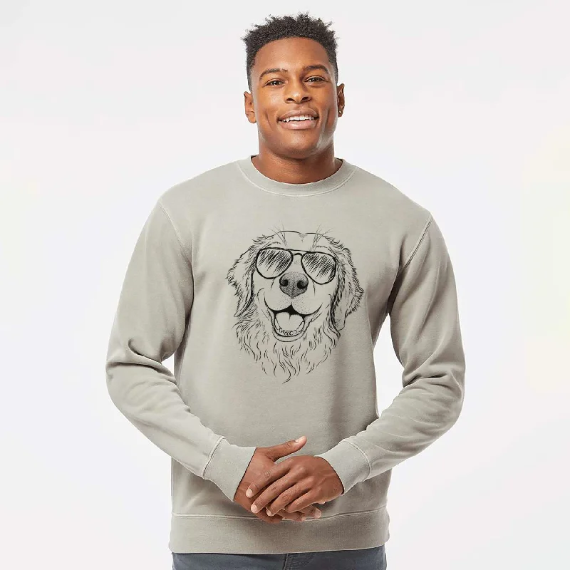 pullover workout hoodieAviator Legend the Golden Retriever - Unisex Pigment Dyed Crew Sweatshirt