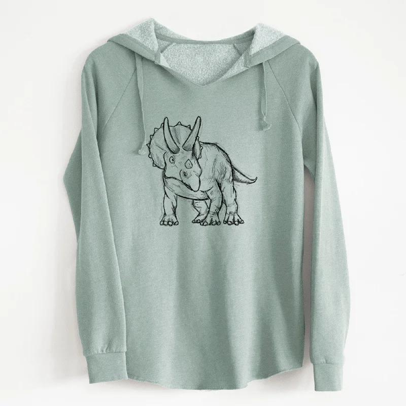 trendy fitness sweatshirtTriceratops Horridus - Cali Wave Hooded Sweatshirt