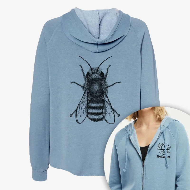 gym ready hoodieOsmia Bicornis - Red Mason Bee - Women's Cali Wave Zip-Up Sweatshirt