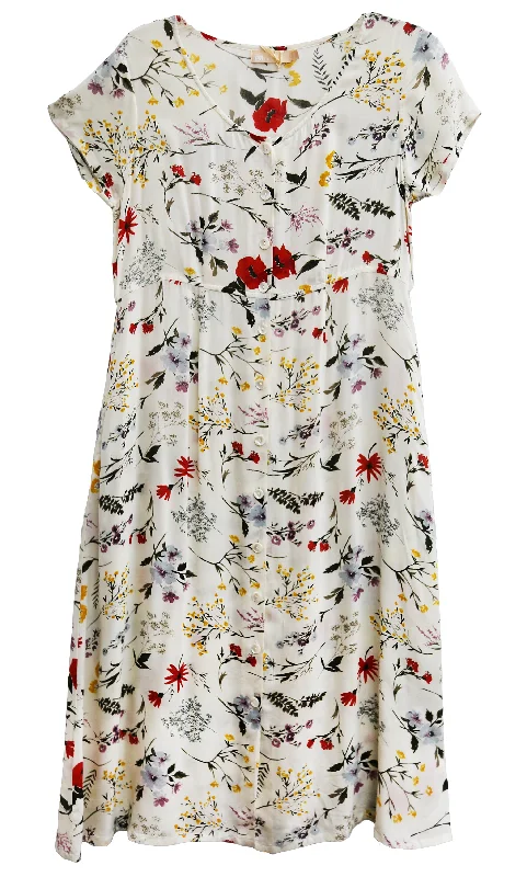 floral dressPlus Size La Cera Button Front Short Sleeve Dress