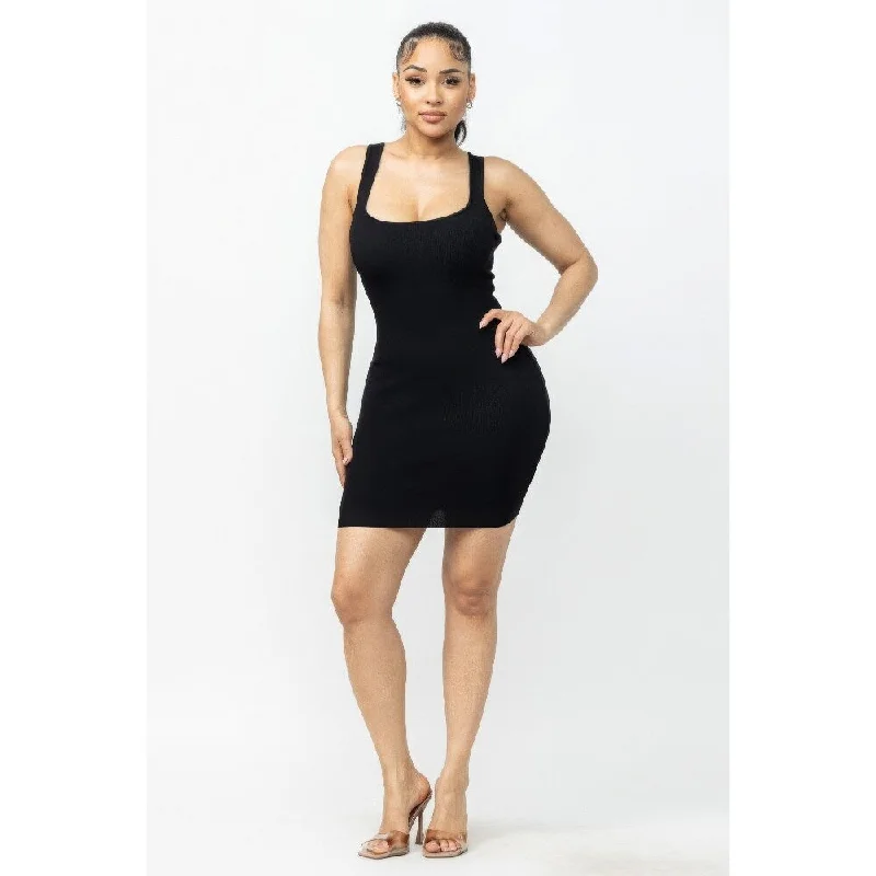 chic wrap dressBlack Sleeveless Mini Dress Perfect for Night-out and Cocktail Parties