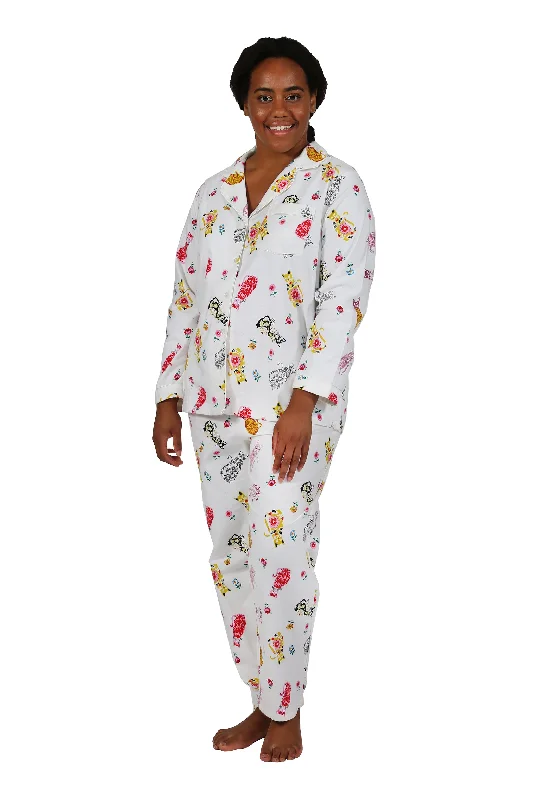 pleated maxi dressFlannel Cat Print Plus Size Pajama Set