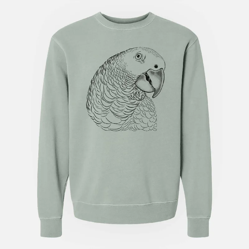 functional sports hoodieAfrican Grey Parrot - Unisex Pigment Dyed Crew Sweatshirt