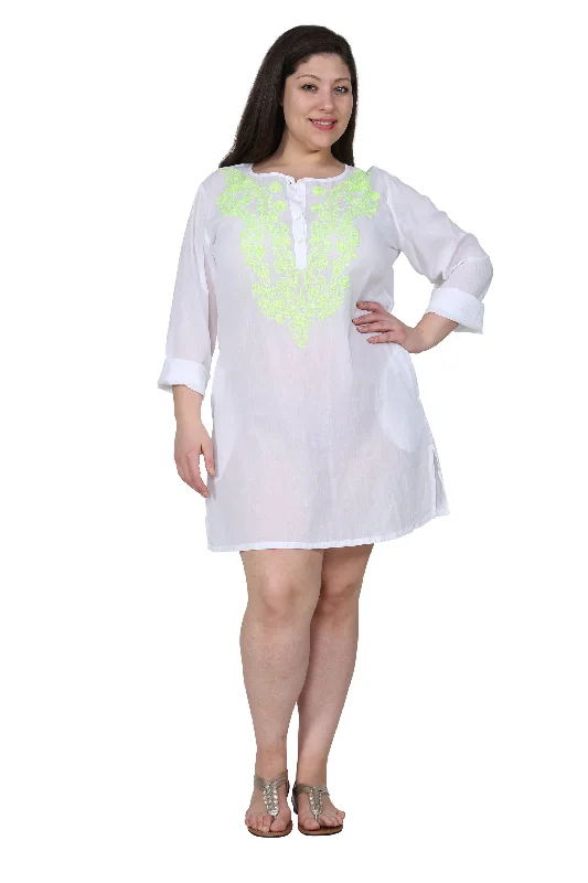 textured dressLa Cera Plus Size Long Sleeve Button Front Cover Up