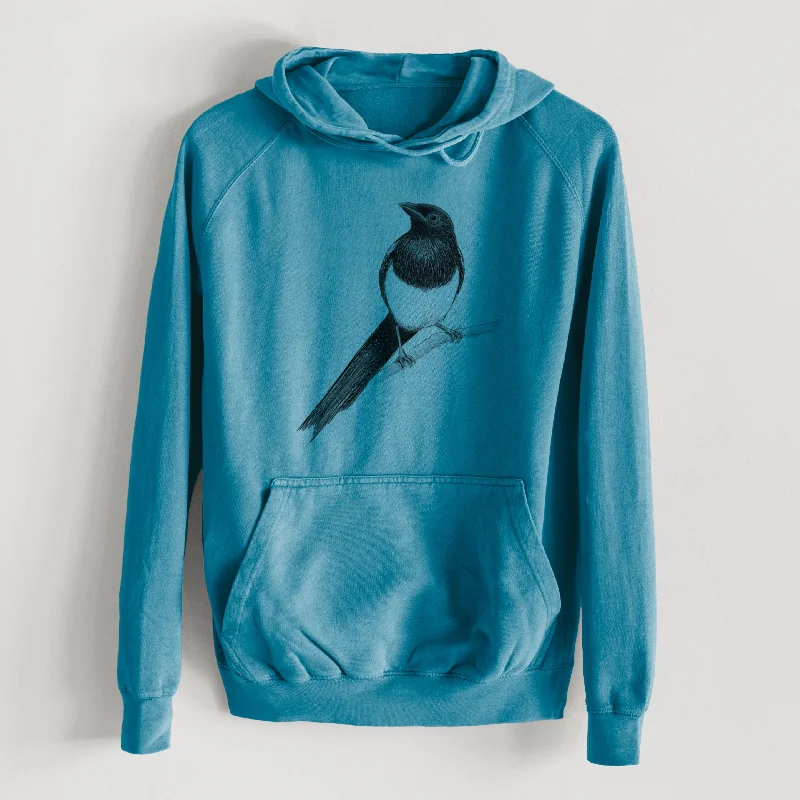 minimaBlack-billed Magpie - Pica hudsonia  - Mid-Weight Unisex Vintage 100% Cotton Hoodie