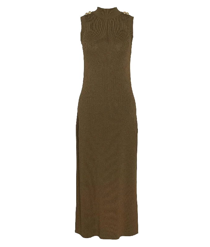 chic outerwearMilla Knitted Midi Dress - Green