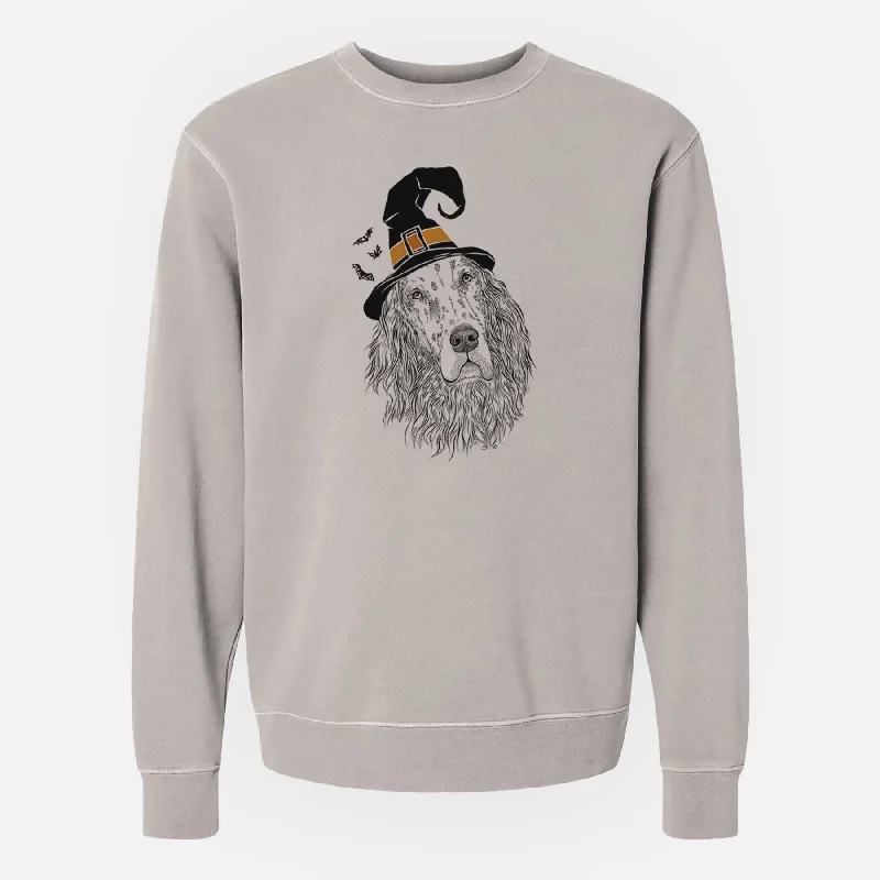 athletic streetwear sweatshirtWitch Dexter the English Setter - Unisex Pigment Dyed Crew Sweatshirt