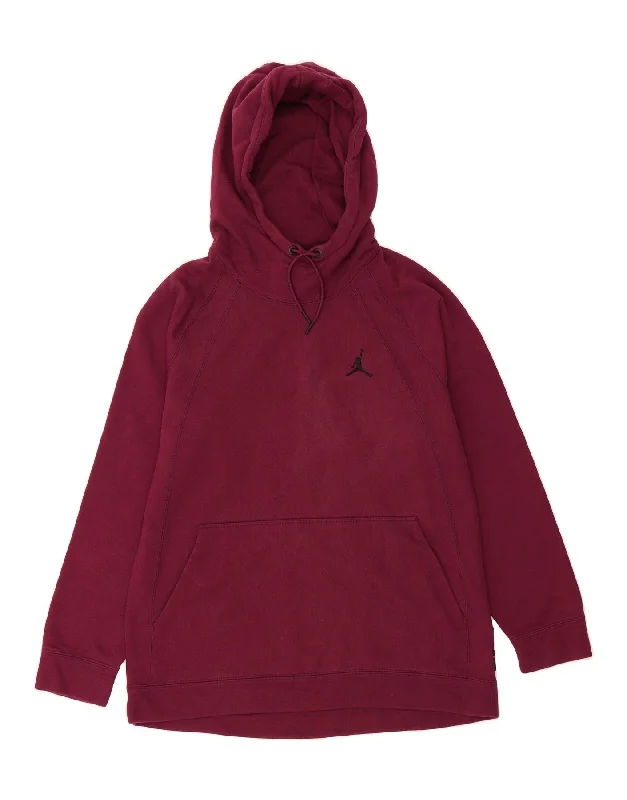 JORDAN Mens Hoodie Jumper XL Maroon Cotton