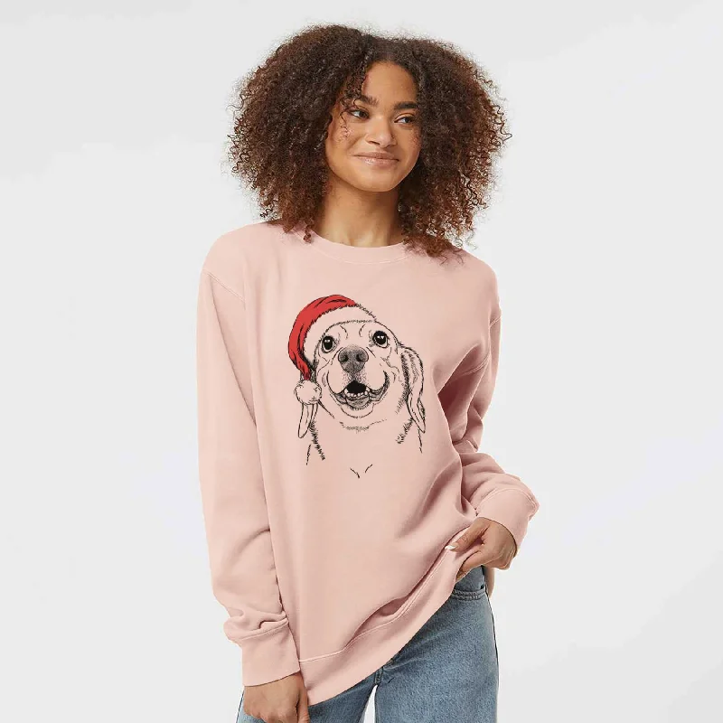 breathable gym hoodieSanta Minnie the Corgle - Unisex Pigment Dyed Crew Sweatshirt