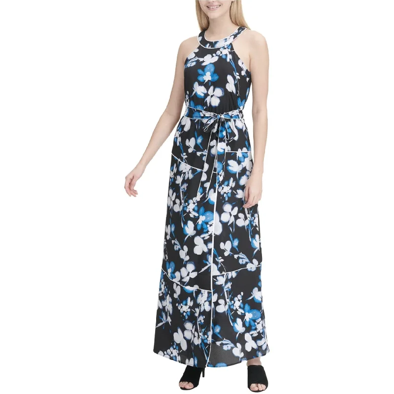 statement dressCalvin Klein Womens Floral Maxi Dress, Black, Large