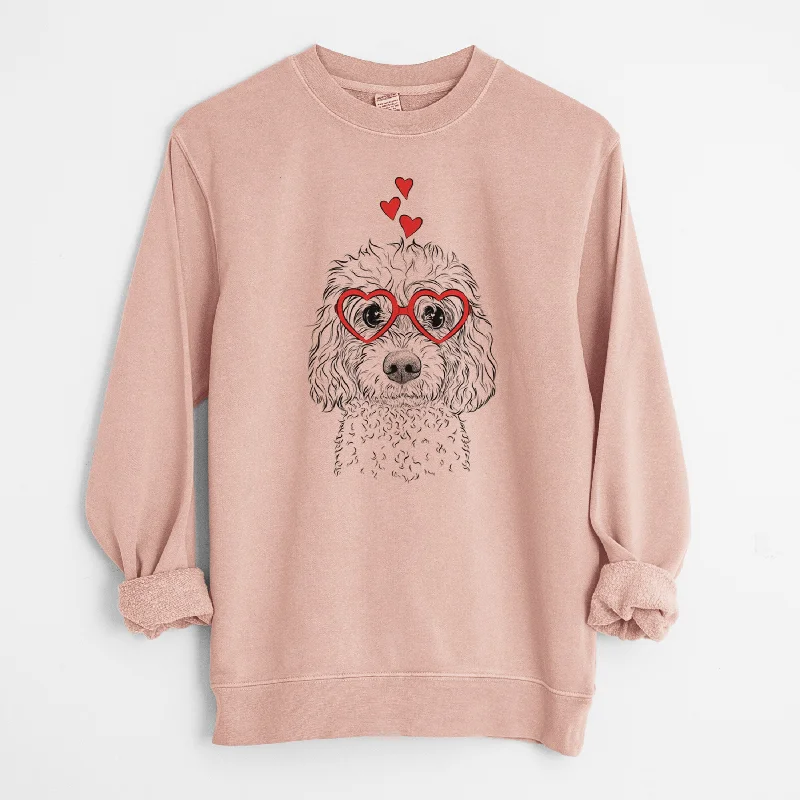 contemporary fitness sweatshirtValentine Izzie the Cavachon - Unisex Pigment Dyed Crew Sweatshirt