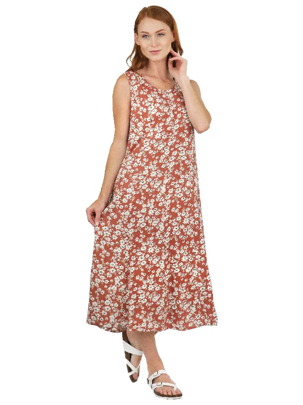 layered dressCinnamon Floral A-line Rayon Dress