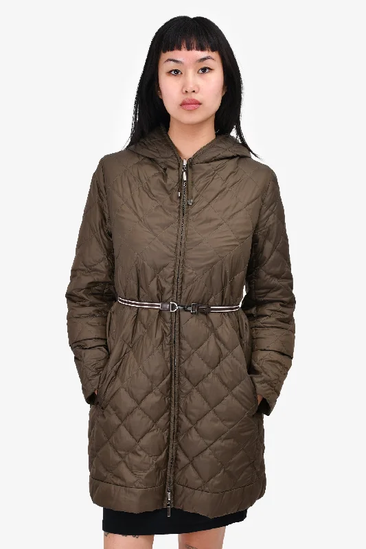 stylish coatMax Mara The Cube Green Quilted Reversible Padded Coat Size 8 US