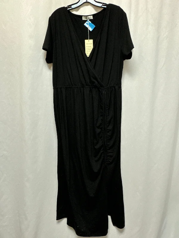 draped dressDress Casual Maxi By Clothes Mentor In Black, Size: Xl