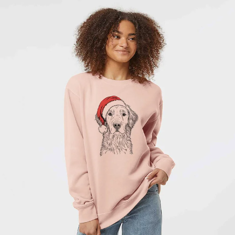 fitted workout hoodieSanta Moose the Field Golden Retriever - Unisex Pigment Dyed Crew Sweatshirt