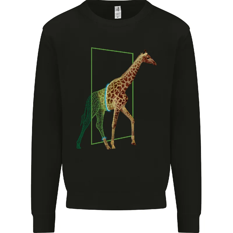 loose fit sports sweatshirtAn Obscure Giraffe Design Mens Sweatshirt Jumper