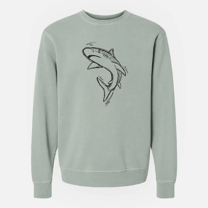 athletic casual sweatshirtTiger Shark - Unisex Pigment Dyed Crew Sweatshirt