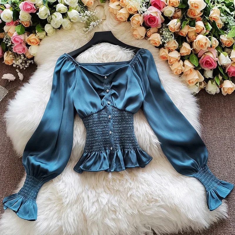 padded coatSimple long sleeve tops fashion tops     S44