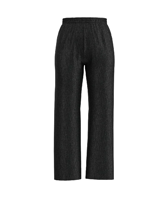 stylish lightweight coatGlittery High Waisted Trousers - Black