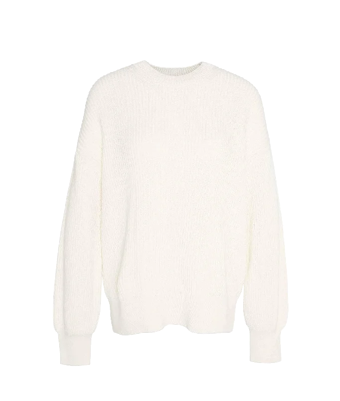 classic bomber jacketRib-Stitch Crew Neck Jumper - Cream