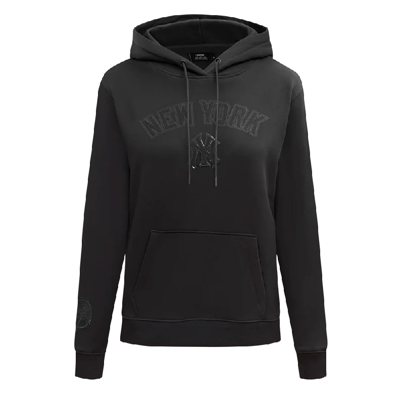 MLB NEW YORK YANKEES TRIPLE BLACK WOMEN'S FLC PO HOODIE (TRIPLE BLACK WOMEN'S)