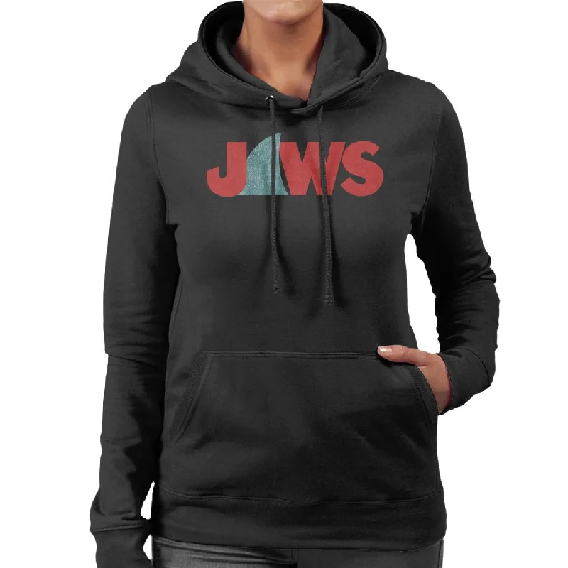 graphic hooded sweatshirtJaws Shark Fin Logo Women's Hooded Sweatshirt