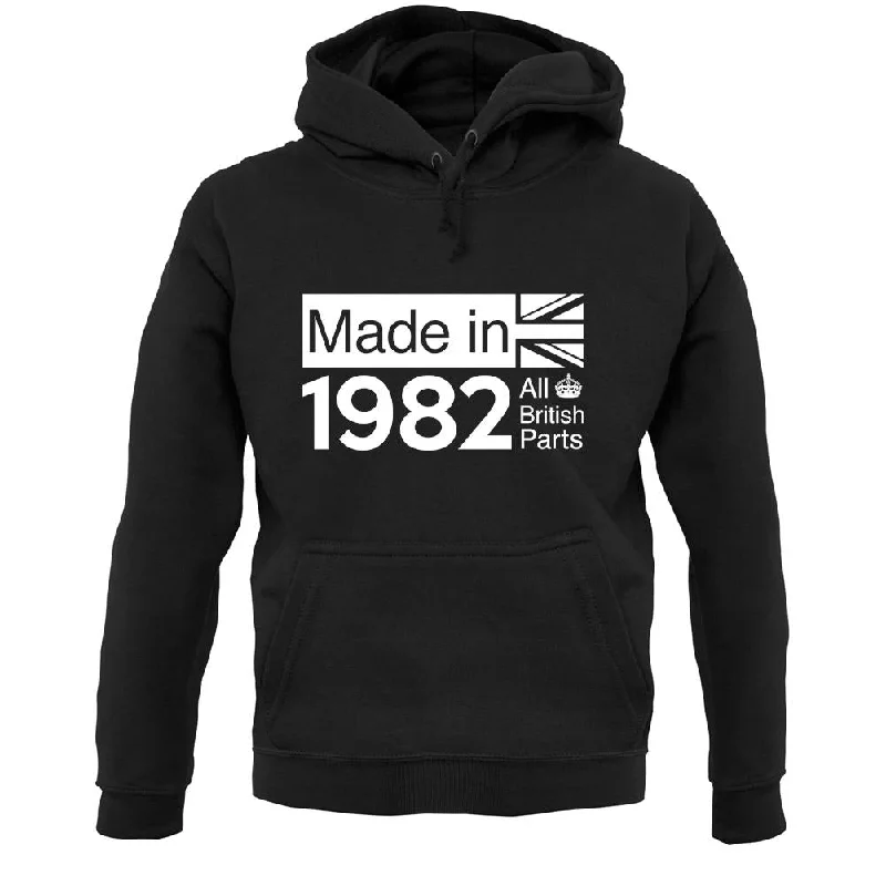 warm hooded jacketMade In 1982 All British Parts Crown Unisex Hoodie