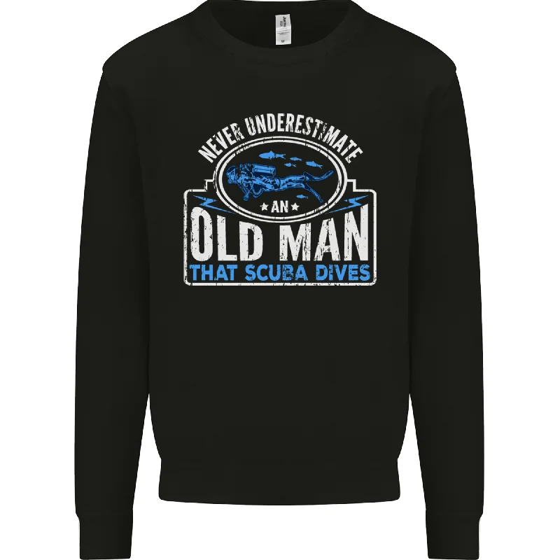 workout style hoodieAn Old Man That Scuba Dives Diver Diving Mens Sweatshirt Jumper