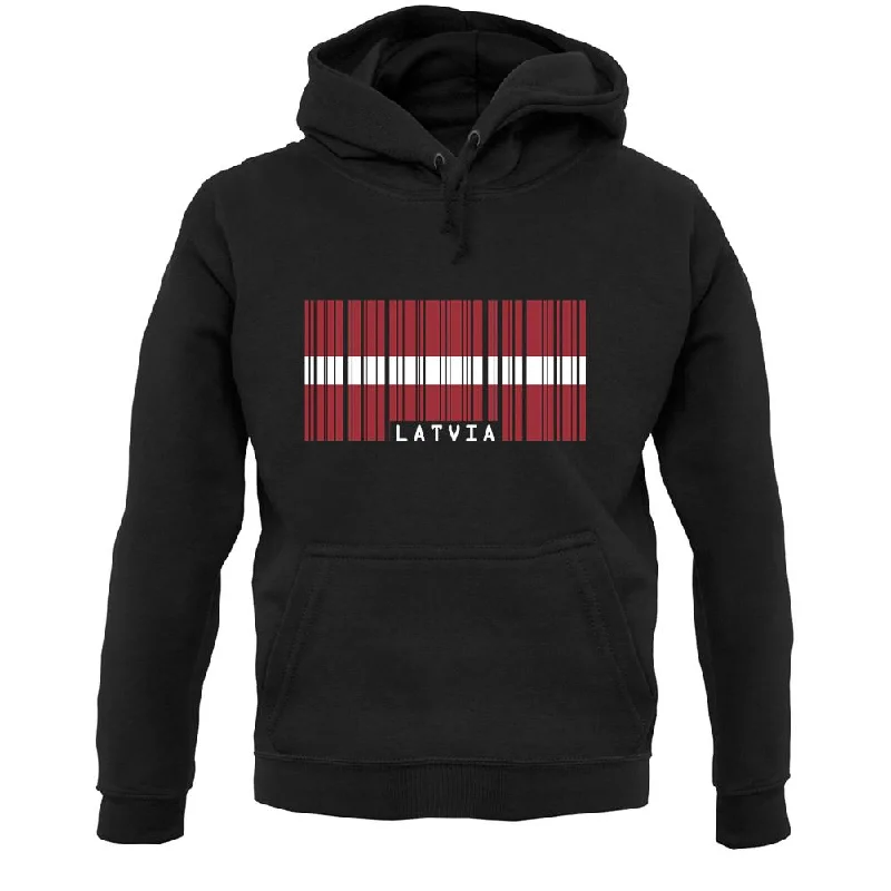 comfortable stylish hoodieLatvia Barcode Style Flag Unisex Hoodie