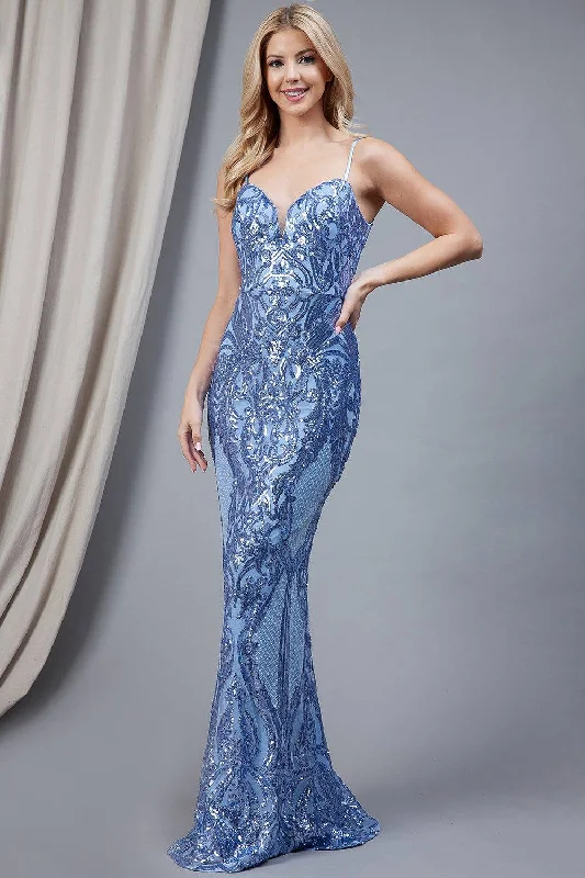 vintage dressIllusion V-Neck Embroidered Sequins Long Prom Dress