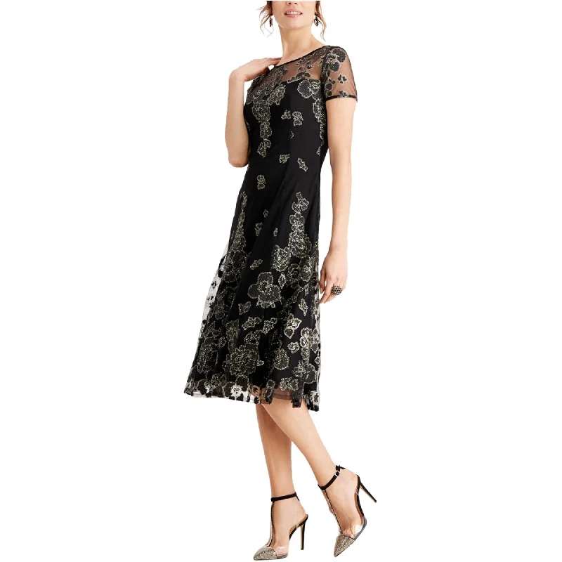 mini dressIgnite Evenings Womens Glitter Floral A-line Dress, Black, 12