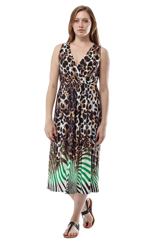 cocktail dressAnimal Print Sleeveless Maxi Dress