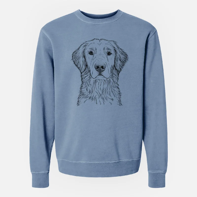 minimaBare Moose the Field Golden Retriever - Unisex Pigment Dyed Crew Sweatshirt