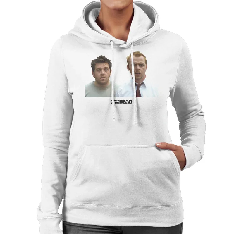 casual pullover hoodieShaun of the Dead Shaun And Ed In Shock Women's Hooded Sweatshirt